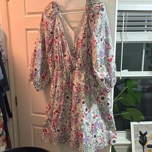 Reitmans Floral Dress with Red and Purple Accents